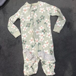 Carter's Sage Floral Footed One Piece